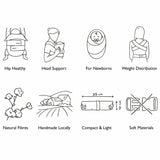 Marsupi Breeze - Light Grey features like hip healthy, head support, for newborns, weight distribution | Babymaxi