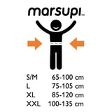 Marsupi Classic - Butterscotch size guide with measurements for S/M, L, XL, and XXL | Babymaxi