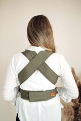 Marsupi Classic - Olive baby carrier showing ergonomic design from the back | Babymaxi
