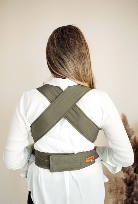 Marsupi Classic - Olive baby carrier showing ergonomic design from the back | Babymaxi