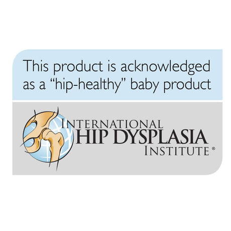 Product label from the International Hip Dysplasia Institute marking it as a hip-healthy baby product | Babymaxi