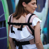 Neko Switch Baby Carrier - Sephia ergonomic carrier on woman, adjustable for growing babies | Babymaxi