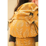 Neko Switch Baby Size - Alinda ergonomic baby carrier in yellow floral design, suitable for newborns to toddlers | Babymaxi