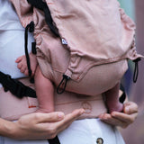 Neko Switch Baby Size - Sephia carrier showing baby in ergonomic design for comfort and hip development | Babymaxi