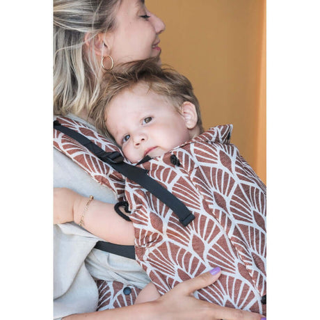 Neko Switch Toddler - Mocha carrier in use, featuring ergonomic design for toddlers up to preschool age | Babymaxi