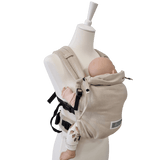 Stochenwiege Valeno Baby Carrier - Moonstone with soft baby in a cozy hold | Babymaxi