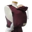 Storchenwiege Talemo Half-Buckle Baby Carrier - Bordeaux on mannequin with baby, adjustable for comfort | Babymaxi