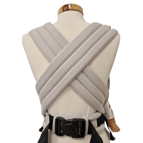 Storchenwiege Talemo Half-Buckle Baby Carrier - Moonstone back view with adjustable shoulder straps | Babymaxi