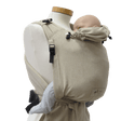 Storchenwiege Talemo Half-Buckle Baby Carrier - Natural with baby, adjustable wrap-style for comfort | Babymaxi