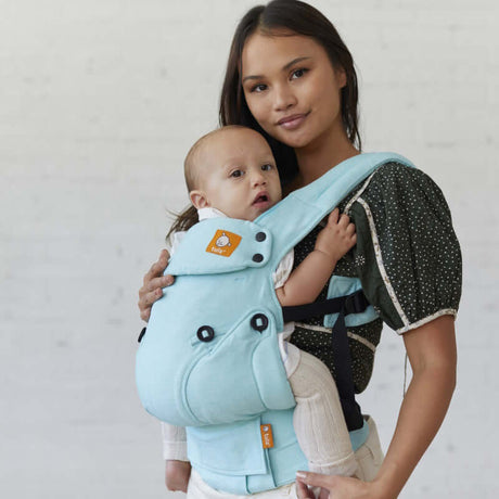 Tula Linen Explore - Robin baby carrier in blue, ergonomic design for toddlers and newborns | Babymaxi