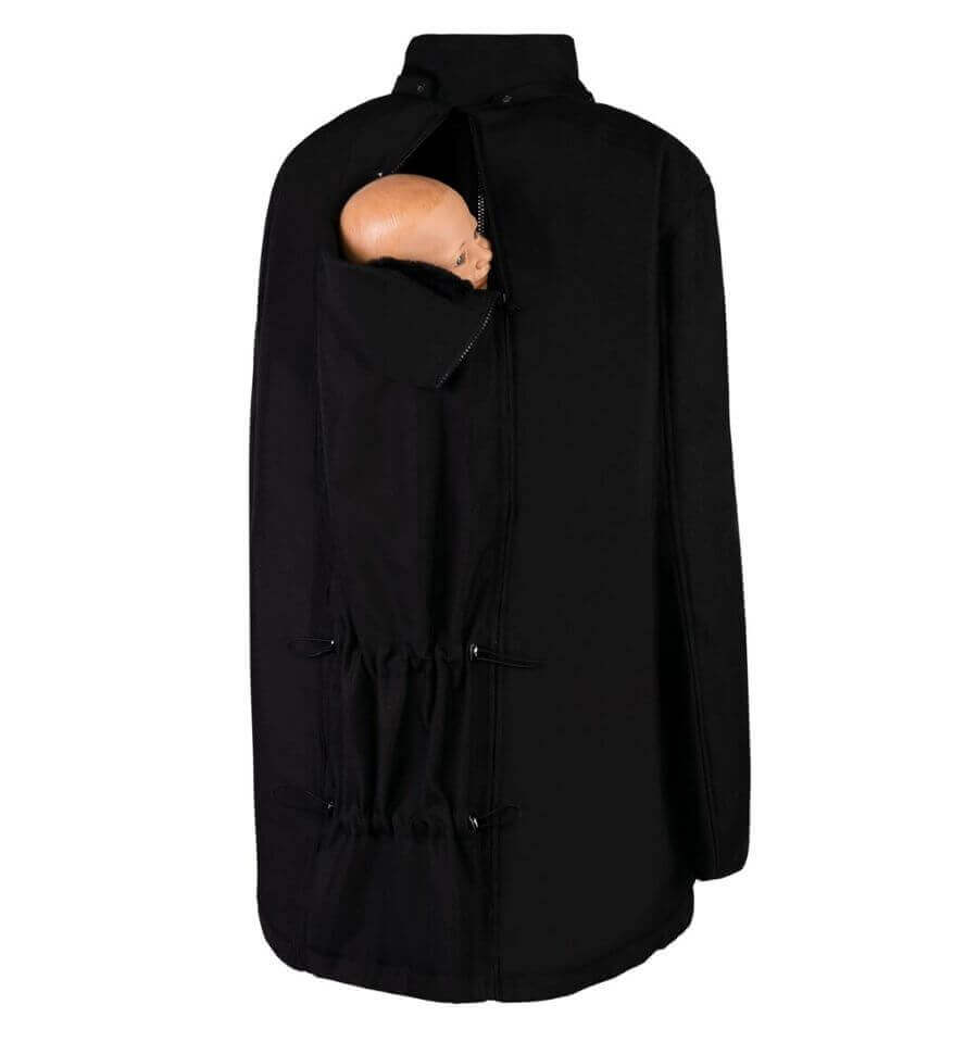 Wombat & Co. London - Bandicoot Baby Carrier Coat for Men - Black, featuring a stylish design with baby pocket | Babymaxi