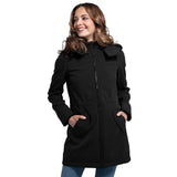 Wombat & Co. London - Shell Baby Carrier Coat - Black, stylish mom in black coat, perfect for babywearing | Babymaxi