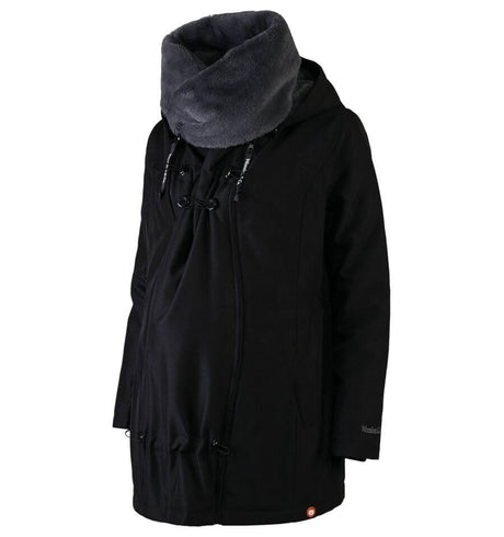 Wombat & Co. London - Wallaby Babywearing Jacket – Black & Charcoal in stylish maternity design | Babymaxi