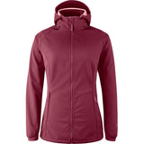 Mamalila Softshell Babywearing Jacket Allrounder Fit Burgundy, front view with contrast hood lining
