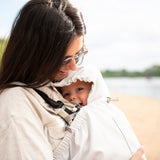 Zonnekap voor Baby Draagzak - Grijs Gestreept